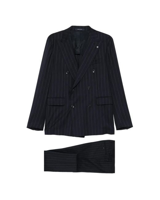 Tagliatore Blue Pinstripe Suit for men