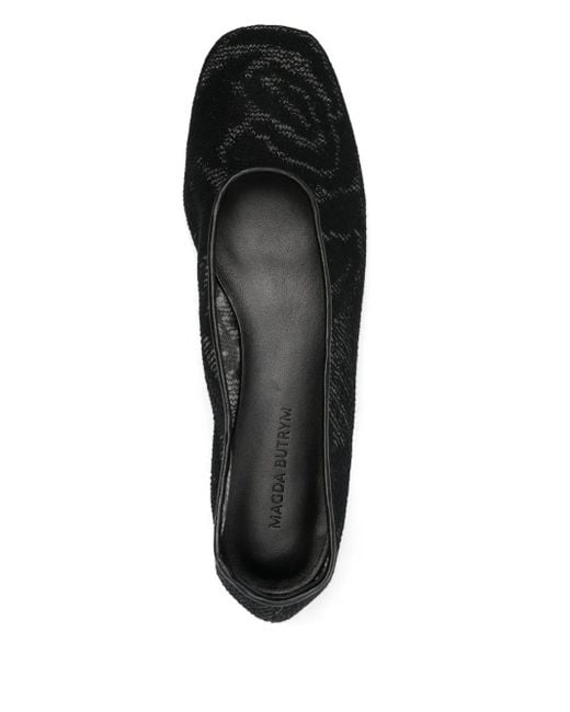 Magda Butrym Black Ballerinas mit eckiger Kappe