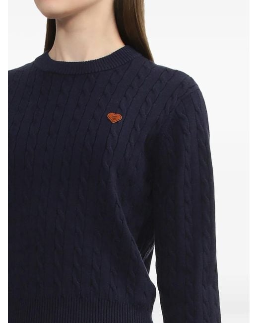 A Bathing Ape Blue Cable-Knit Patch Sweater