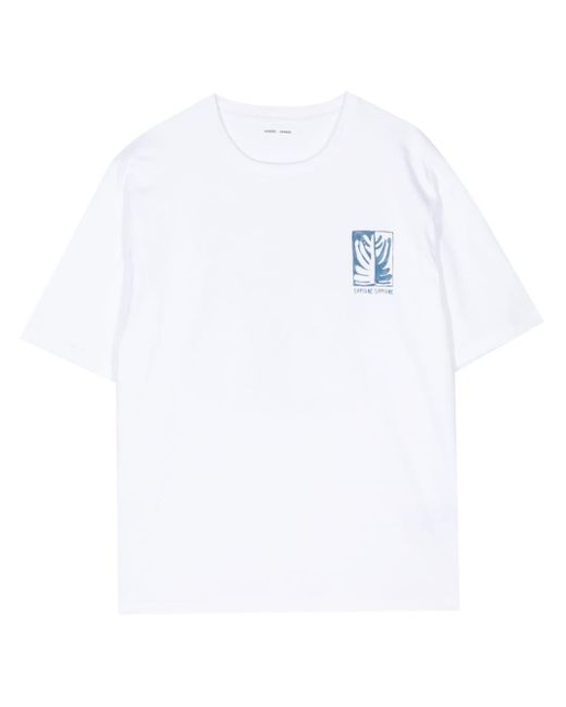 Samsøe & Samsøe White Wind Down Organic Cotton T-shirt for men