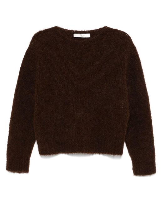 Tela Brown Brushed Knit Sweater