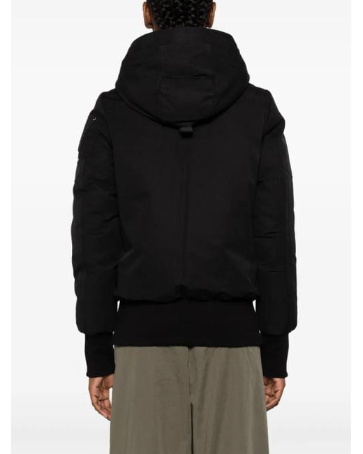 Moose Knuckles Black Ballistic High-Neck Studded Hooded Jacket