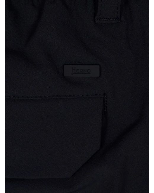 Herno Blue Elasticated-Waist Cargo Trousers for men