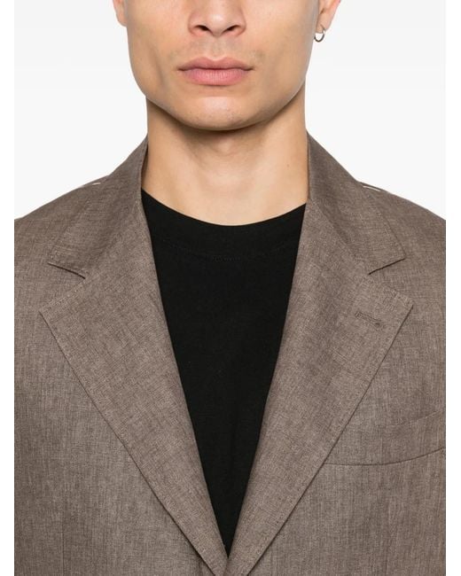 Brunello Cucinelli Blazer Mit Fallendem Revers in Brown für Herren