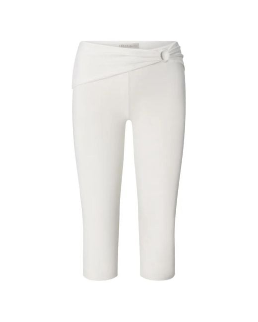FRAME White The Casino Capri Ring-Detail Trousers