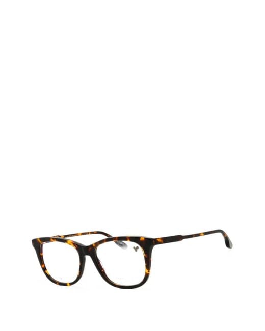 Victoria Beckham Black Tortoiseshell-Pattern Rectangle-Frame Glasses