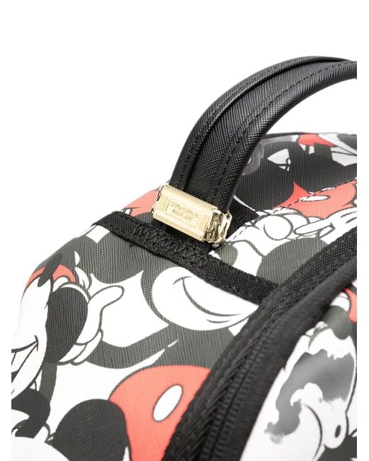 Sprayground White Mickey Mouse Graphic-Print Shark Backpack for men