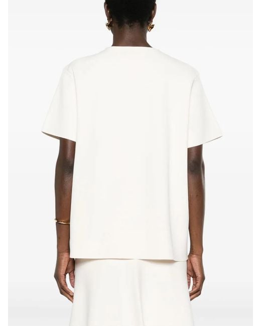 Jil Sander White Fine-ribbed Top