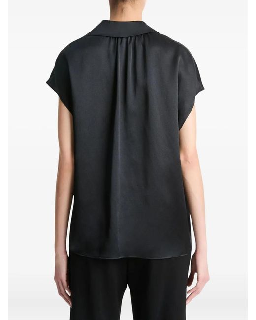 Vince Blue Cap-Sleeve Shirt