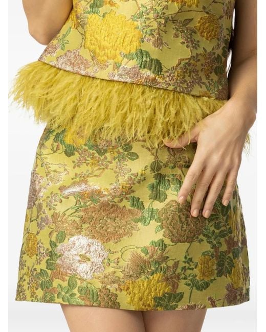 Cara Cara Yellow Bea Floral Mini Skirt