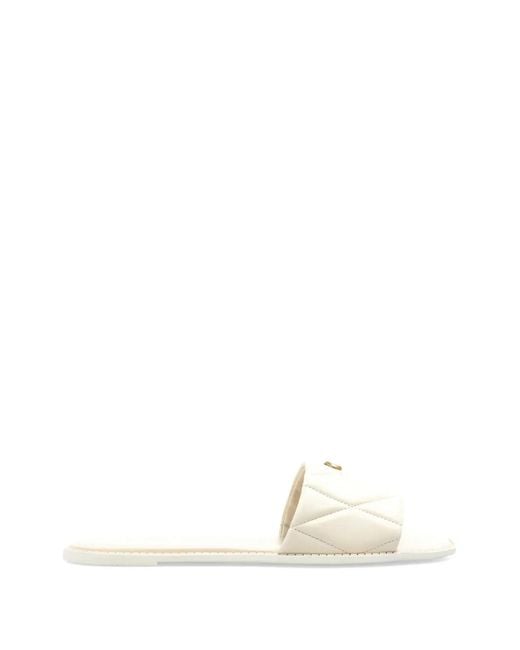 COACH White Holly Quilted Logo Sandals