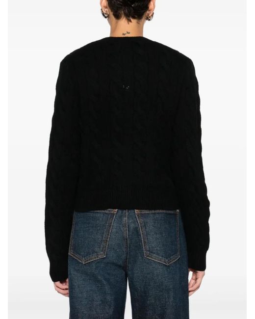 Polo Ralph Lauren Black Cable-Knit Buttoned Cardigan