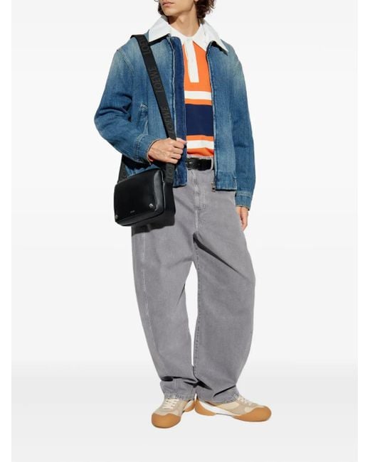 Loewe Blue Contrast-Collar Denim Jacket for men