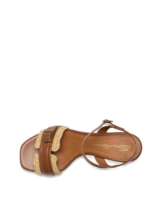 Santoni Brown Open-Toe Buckled Sandals