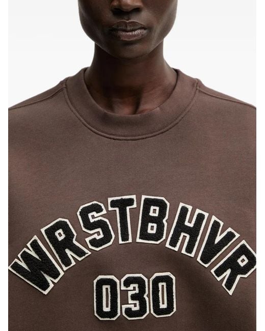 WRSTBHVR Brown Matteo Logo-Patch Sweatshirt