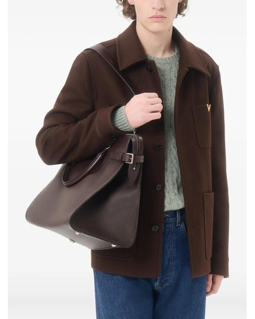 Valentino Garavani Brown Wool Jacket With Vgold for men