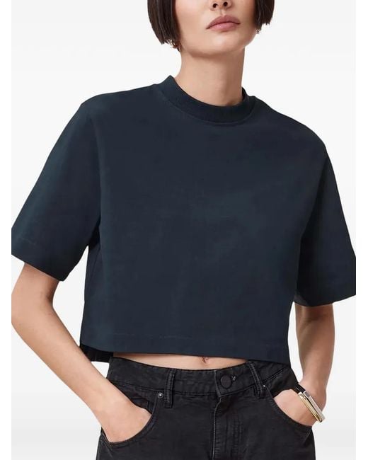 AllSaints Blue Lottie Cropped T-Shirt