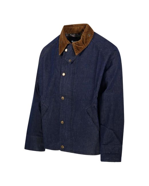Barbour Transport Denim Casual Jacket in Blue for Men | Lyst