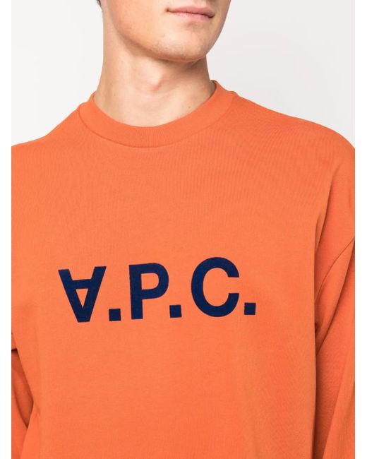 メンズ A.P.C. Eliot ロゴ スウェットシャツ Orange