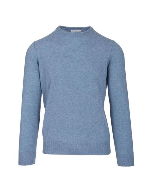 Al Duca D'aosta Blue Ribbed-Trim Sweater for men