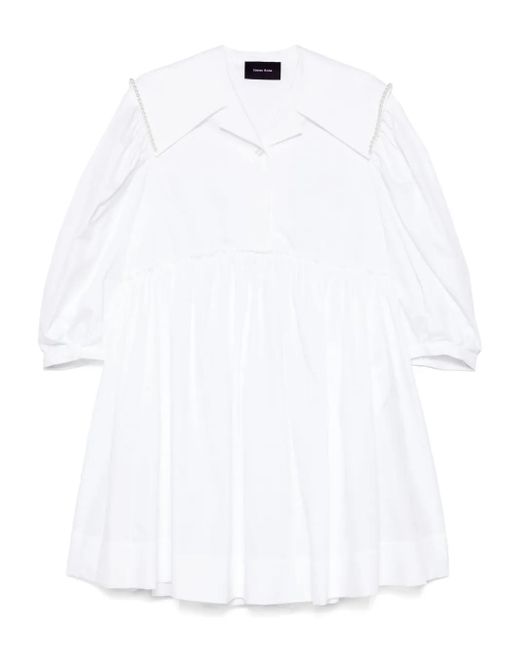 Simone Rocha Mini-Jurk Met Matrozenkraag En Kralen in het White