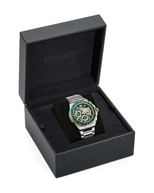 Versace Green Grecca 43Mm Watch for men