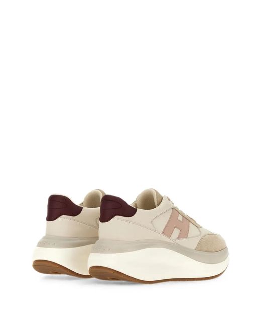 Hogan White H714 Leather Sneakers