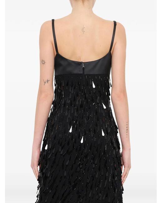Marc Jacobs Black Sequin-Embellished Wool Mini Dress