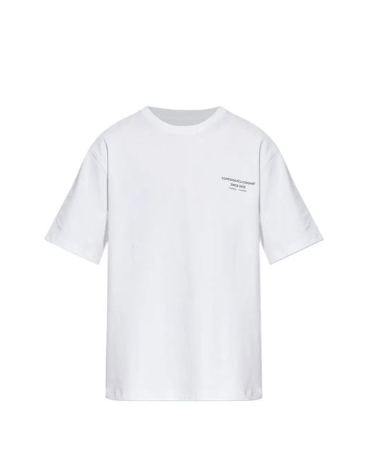 Samsøe & Samsøe White Sacohen Graphic-Print T-Shirt for men