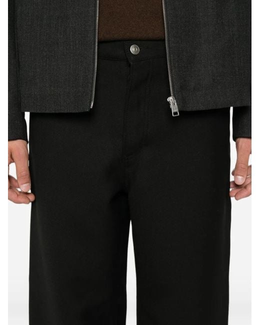 Sandro Black Belt-Loop Pocket Trousers for men