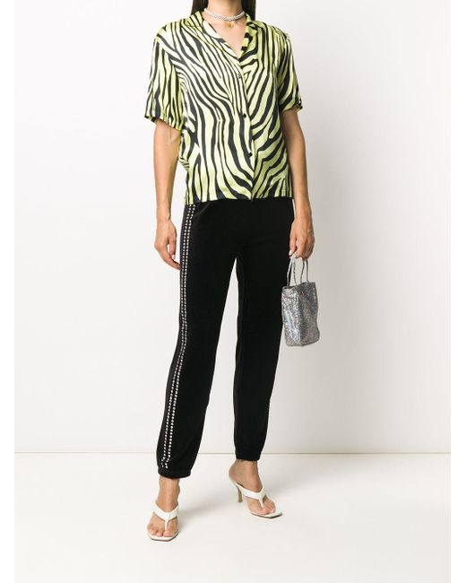 Juicy Couture Swarovski Embellished Velour Zip jogger Pant in Black - Lyst