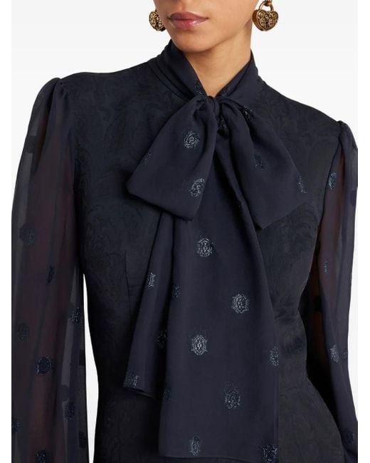 Etro Jumpsuit Met Jacquard Strik in het Blue
