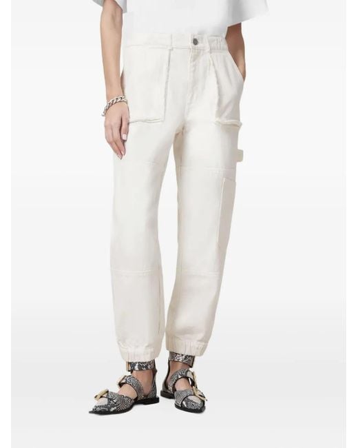 AllSaints White Mila Jeans Mit Ausgefransten Kanten