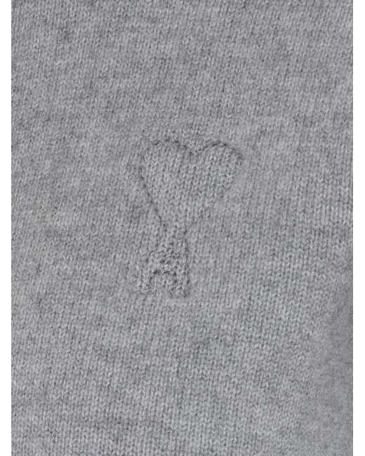 AMI Gray Wool Cardigan