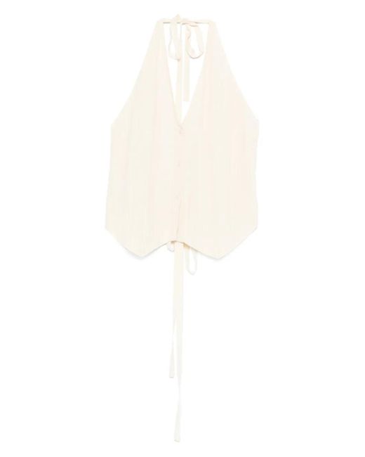 Joseph White Halter-Neck Button Top