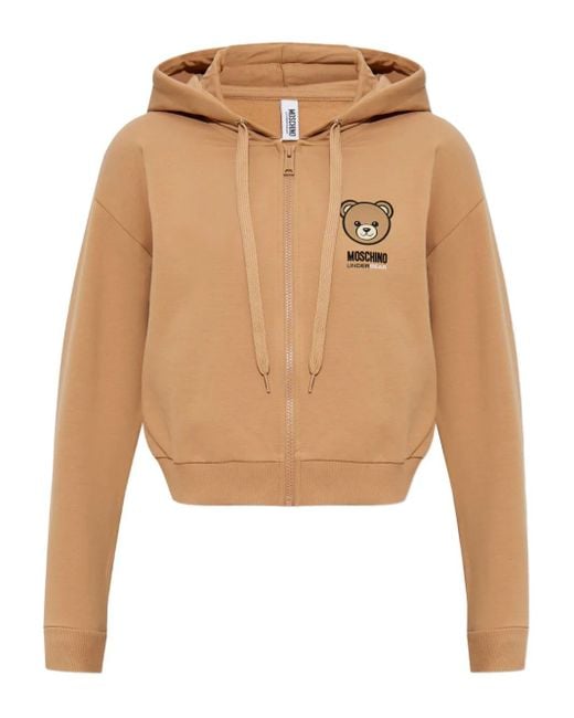 Moschino Hoodie Met Rits in het White