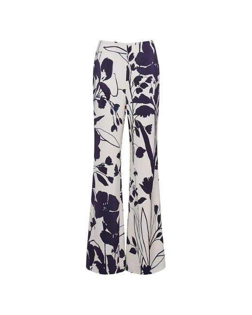 Cara Cara White Pisa Floral-Print Trousers