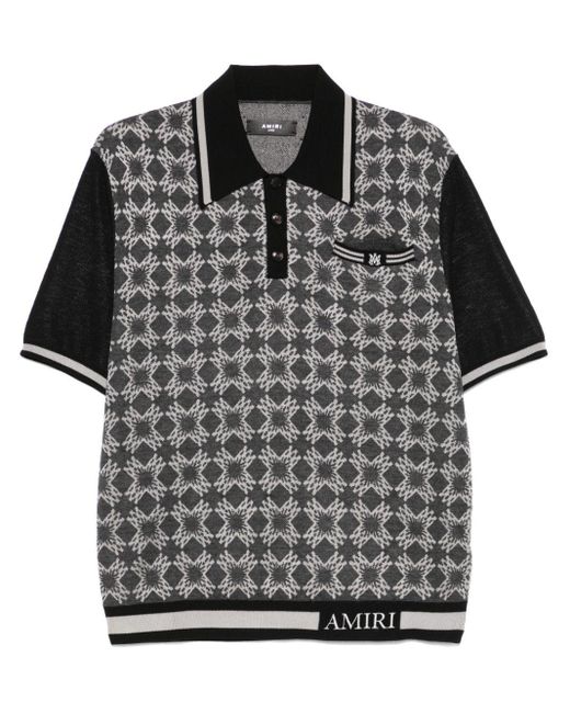 Amiri Black Mini Quad Polo for men