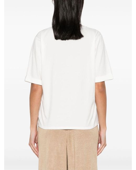 Liu Jo White T-Shirt mit Perlenverzierung
