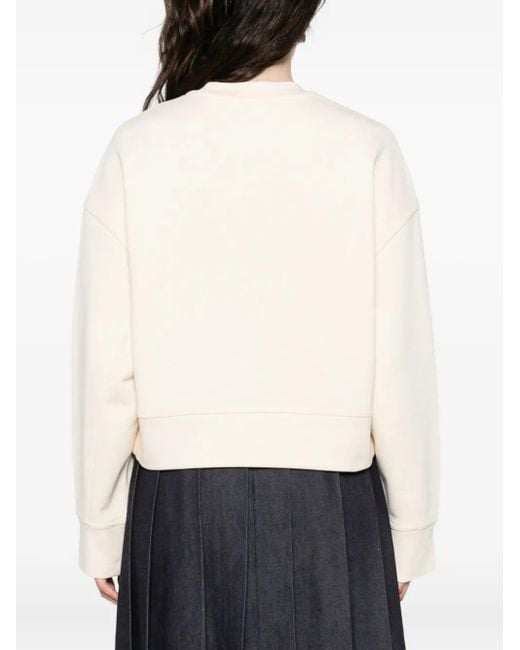 Moncler White Logo-Appliqué Sweatshirt