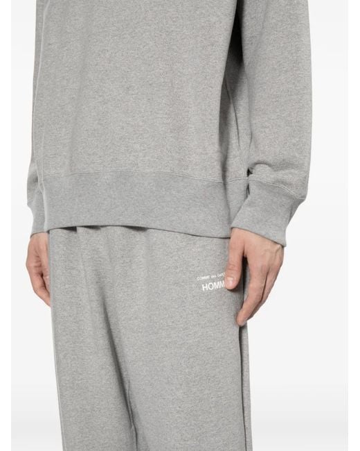 Comme des Garçons Gray Logo-Print Trousers for men