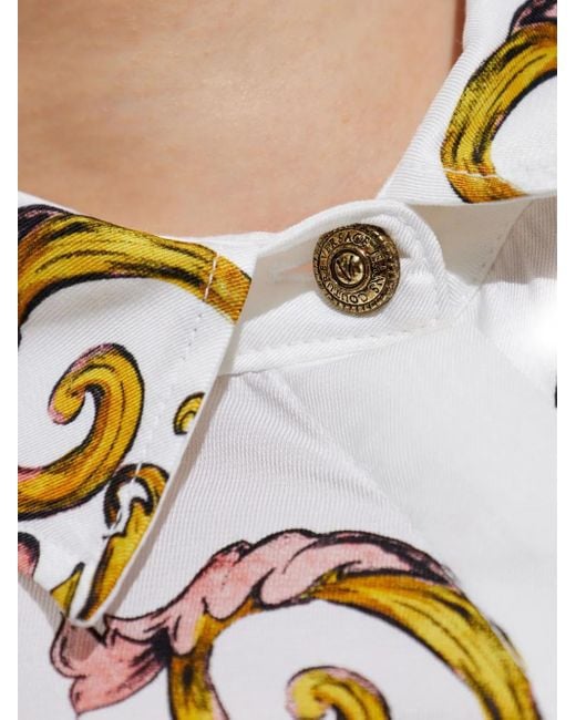 Versace Jeans Couture White Outline Barocco-Print Shirt