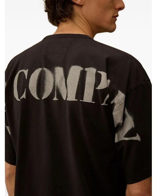 C P Company Black Logo-Print Short-Sleeve T-Shirt for men