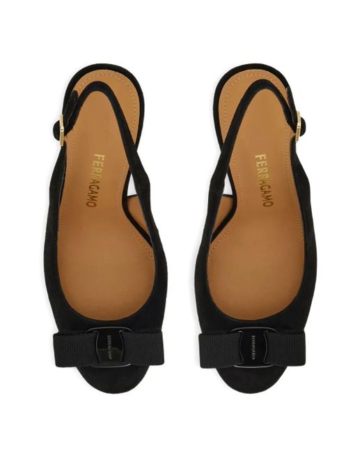 Ferragamo Black Satin Textile Sandals