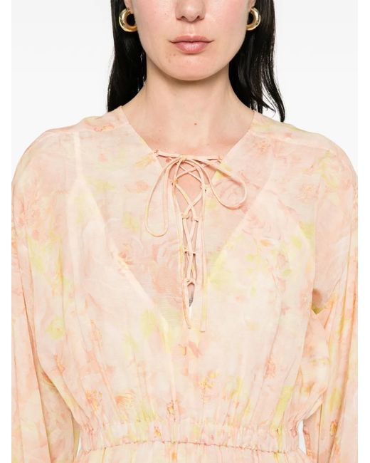 Sandro Natural Provenza Floral Mini Dress