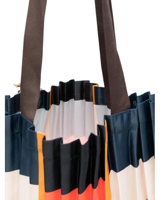 MULTITUDES BAGS White Pozzallo Pleated Tote Bag