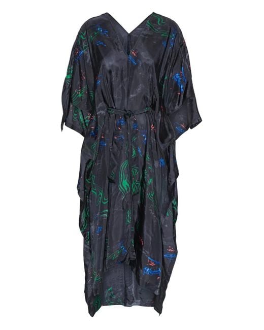 Henrik Vibskov Blue V-Neck Belted Dress