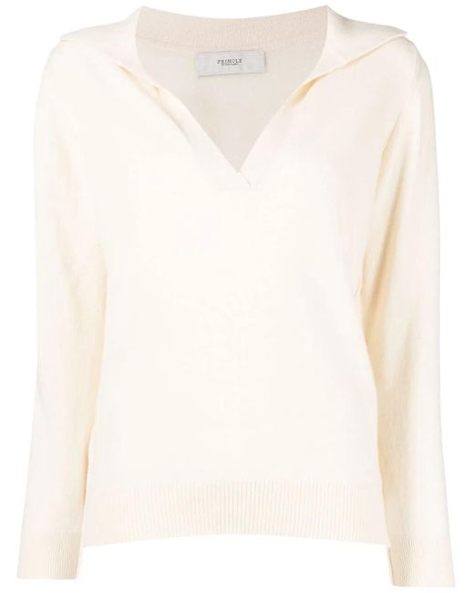 Pringle of Scotland White Polo-Style Jumper