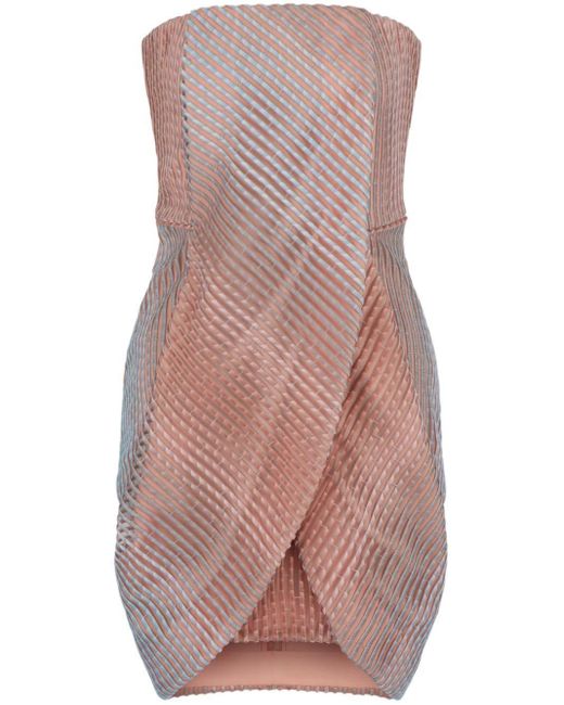Giorgio Armani Pink Ombré-ribbed Mini Dress