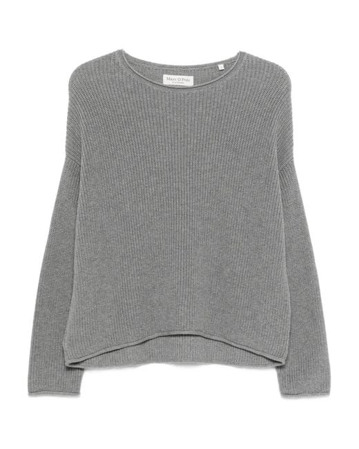 Marc O' Polo Geribbelde Pullover in het Gray